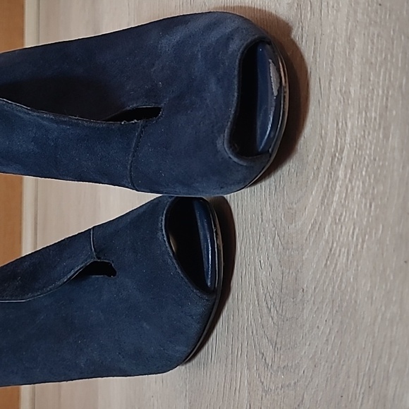 HALOGEN NAVY BLUE SUEDE KATRINA PEEP TOE BOOTIES size 8.5 - Picture 7 of 10